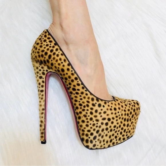 Christian Louboutin Shoes - CHRISTIAN LOUBOUTIN Daffodil 160 brown pony jungle cheetah print platform